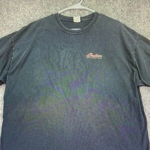 Hanes Black Short Sleeve Tee with Small Red Script Logo